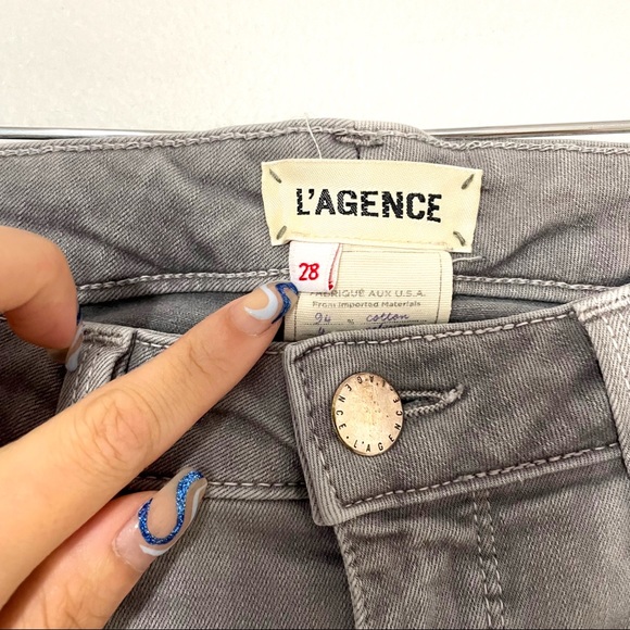 L’Agence • chantal low rise skinny gray jeans sz 28 - Picture 6 of 8